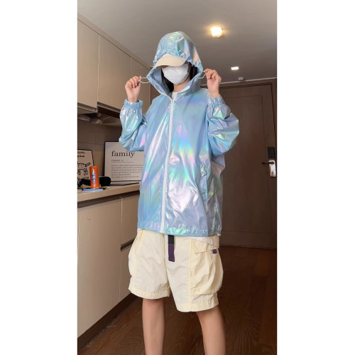 【精品】春季新品◆2025春秋男女同款港風炫彩色寬鬆防曬服防曬衣