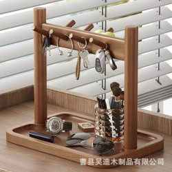 入門玄關鑰匙置物架台面桌上復古風擺件裝飾展示架博古架眼鏡放置