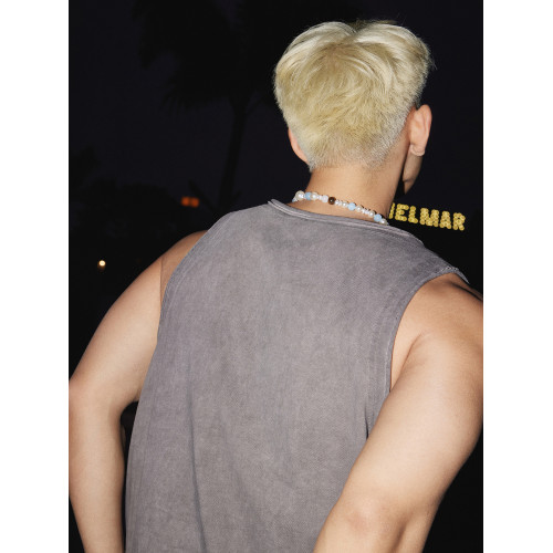 PAPASLILMONSTER美式復古水洗做舊基礎背心男透氣吸汗無袖上衣