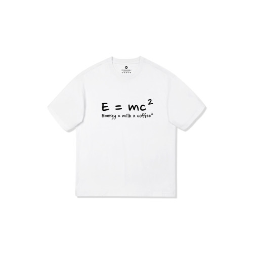 E=Mc²重磅純棉趣味印花小衆情侶裝可愛男女短袖T恤寬鬆圓領物理
