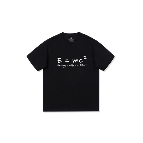 E=Mc²重磅純棉趣味印花小衆情侶裝可愛男女短袖T恤寬鬆圓領物理