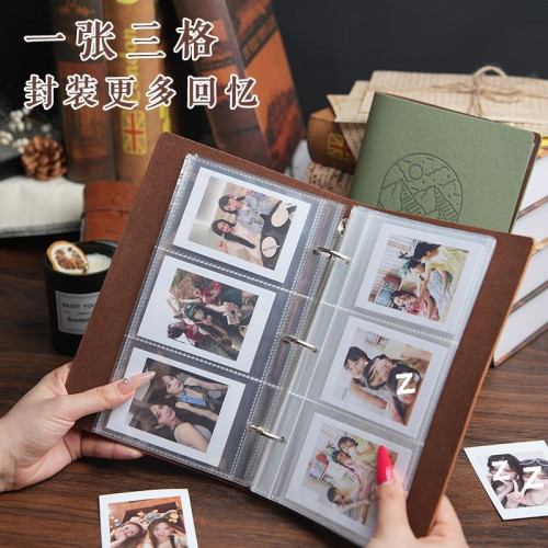 富士復古拍立得相冊收納3寸照片明信片情侶紀唸活頁收納定作卡冊