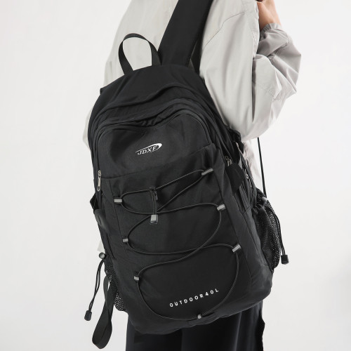 新款高顔值雙肩包小衆設計潮酷抽繩後後背包情侶簡約輕便大容量旅行包 新款高顔值雙肩包小衆設計潮酷抽繩後後背包情侶簡約輕便大容量旅行包