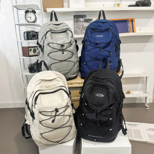 新款高顔值雙肩包小衆設計潮酷抽繩後後背包情侶簡約輕便大容量旅行包 新款高顔值雙肩包小衆設計潮酷抽繩後後背包情侶簡約輕便大容量旅行包