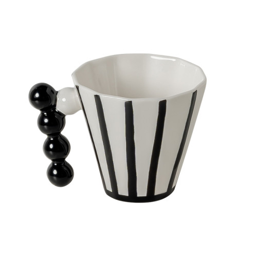 簡約復古條紋創意陶瓷馬克杯高顔值小衆設計情侶水杯早餐咖啡杯 簡約復古條紋創意陶瓷馬克杯高顔值小衆設計情侶水杯早餐咖啡杯