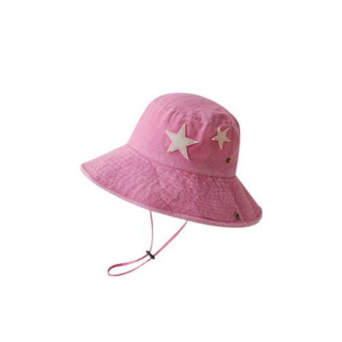 粉色西部牛仔帽子女春夏季辣妹復古戶外露營大帽簷遮陽防曬登山帽