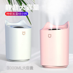新款雙噴大容量加濕器家用臥室桌面噴霧帶氛圍燈