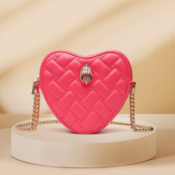 包包女夏季高級感歐美女包愛心菱格包單肩包鏈條女包斜後後背包