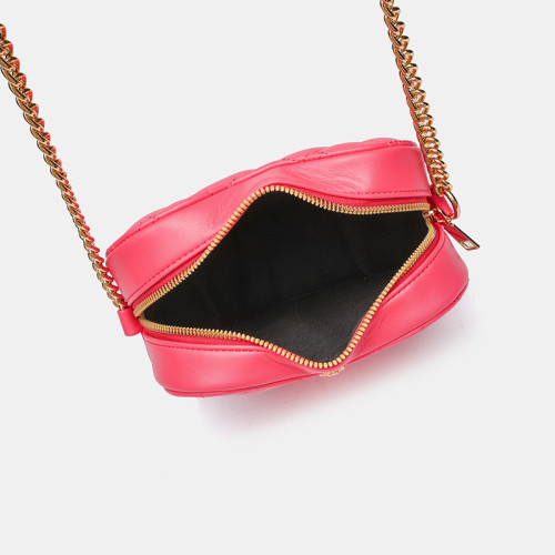 包包女夏季高級感歐美女包愛心菱格包單肩包鏈條女包斜後後背包