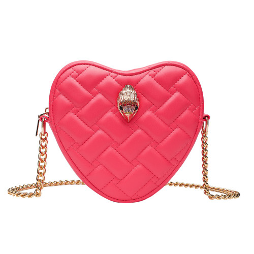 包包女夏季高級感歐美女包愛心菱格包單肩包鏈條女包斜後後背包