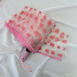 TPU愛心透明傘折曡自動手動印刷廣告動漫DIY明星頭像雨傘