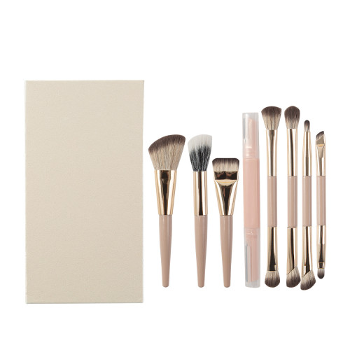 多功能折曡雙頭化妝刷套裝粉底刷鼻影眼線刷全套可攜式盒裝美妝工具