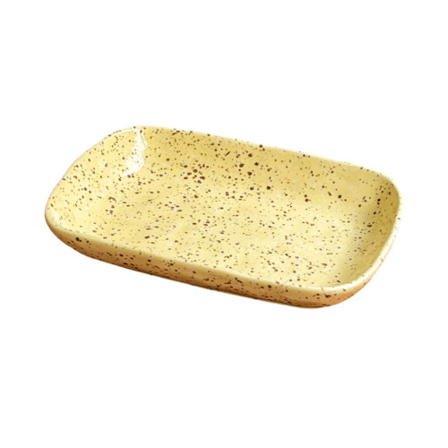 韓式彩色潑墨盤子方形烤盤陶瓷備菜盤托盤早餐盤深盤高顔值蛋糕盤