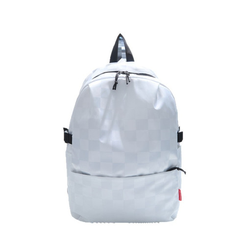 棋盤格港風情侶雙肩包休閒大容量純色旅行後後背包學生書包後後背包雙肩包