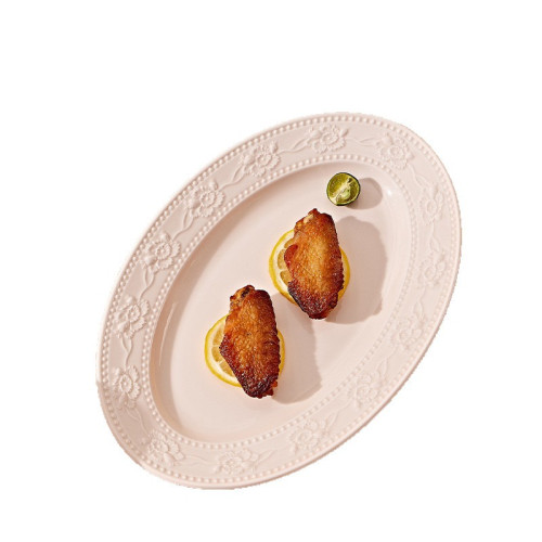 浮雕草莓盤子菜盤家用2026新款碗盤子陶瓷餐具高顔值深盤湯盤組合