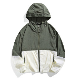 防曬服男女夏季新款冰絲夾克涼感防曬衣簡約風UPF50連帽情侶外套