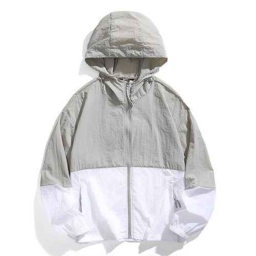 防曬服男女夏季新款冰絲夾克涼感防曬衣簡約風UPF50連帽情侶外套