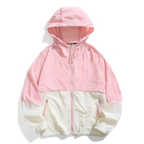 防曬服男女夏季新款冰絲夾克涼感防曬衣簡約風UPF50連帽情侶外套