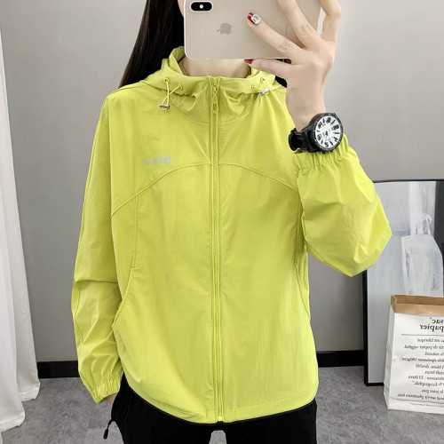 春夏季沖鋒衣女薄款彈力單層防水透氣戶外登山徒步連帽防曬衣外套