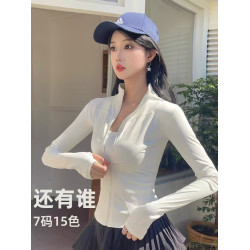 ALOACTIVE速乾瑜珈服外套女立領拉鍊緊身顯瘦跑步運動訓練防曬衣