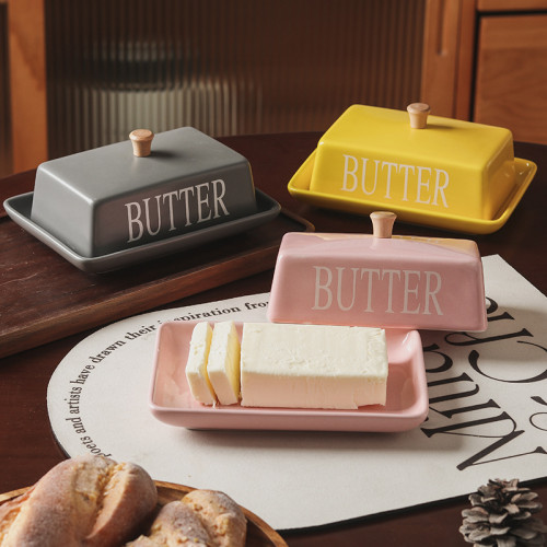 長方形陶瓷牛油碟牛油盒西式餐廳奶酪盒點心盤