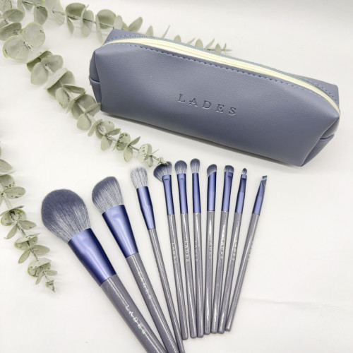 藍蒂絲/LADES 10支紫兔化妝刷散粉眼影刷套裝全套刷柔軟化妝工具