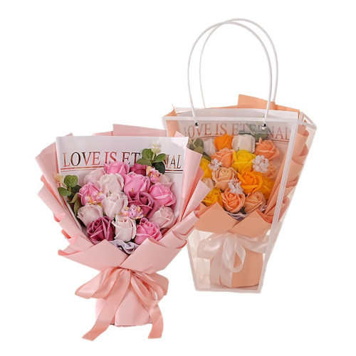 新款情人節禮物假花手捧花仿真香皂玫瑰大花束生日禮品 新款情人節禮物假花手捧花仿真香皂玫瑰大花束生日禮品