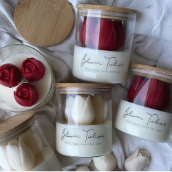 情人節鬱金香香薰蠟燭溫馨感香氛蠟燭臥室生日伴手禮氛圍感蠟燭