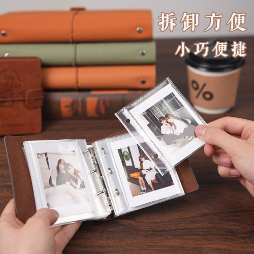 適用富士拍立得相冊收納3寸照片收集冊片復古收納卡冊相紙 適用富士拍立得相冊收納3寸照片收集冊片復古收納卡冊相紙