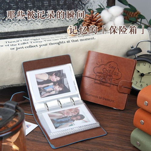 適用富士拍立得相冊收納3寸照片收集冊片復古收納卡冊相紙 適用富士拍立得相冊收納3寸照片收集冊片復古收納卡冊相紙