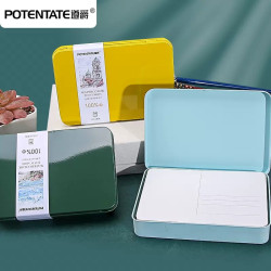 POTENTATE遵爵藝術家級全棉A6粗紋水彩紙300g明信片鐵盒旅行寫生