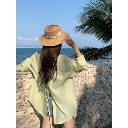 夏季防曬衣女韓版露背設計感小衆襯衫仙長袖寬鬆ins薄款開衫外套