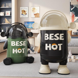 垃圾桶家用2025新款創意可愛高顔值帶輪客廳廚房臥室衛生間收納桶