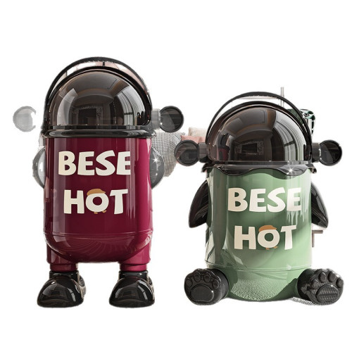 垃圾桶家用2025新款創意可愛高顔值帶輪客廳廚房臥室衛生間收納桶