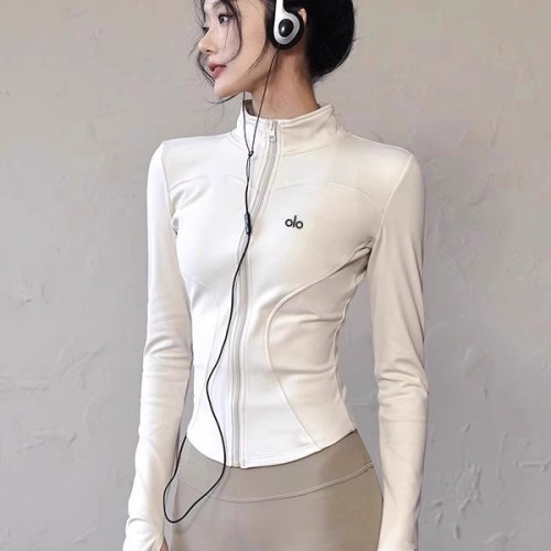 美國專業速乾服外套女修身顯瘦戶外運動跑步健身長袖瑜珈防曬衣