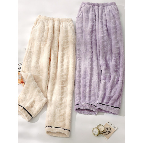 女士睡褲秋冬季加絨加厚珊瑚絨長褲暖暖褲法蘭絨居家褲女款家居褲 女士睡褲秋冬季加絨加厚珊瑚絨長褲暖暖褲法蘭絨居家褲女款家居褲