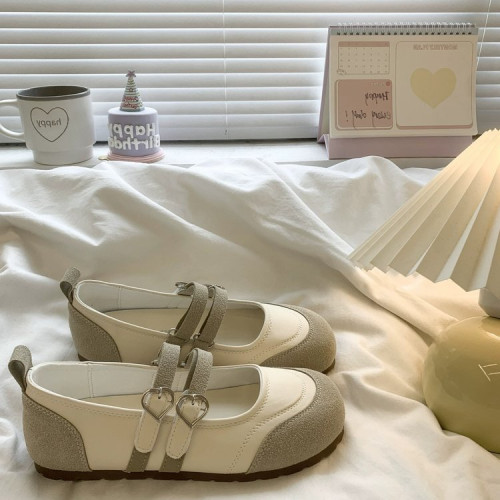 復古醜萌平底大頭單鞋女2025春季新款圓頭淺口休閒百搭瑪麗珍鞋子