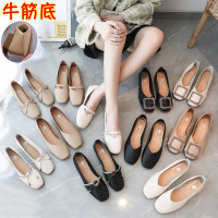 軟底小皮鞋平底單鞋女2025秋季新款鞋子舒適低跟休閒鞋一腳蹬女鞋