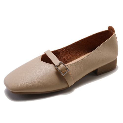 軟底小皮鞋平底單鞋女2025秋季新款鞋子舒適低跟休閒鞋一腳蹬女鞋