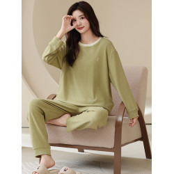 德絨睡衣女士秋冬季冬天2025新款保暖家居服薄絨特大碼可外穿套裝