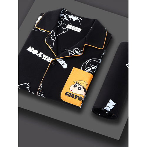 春秋季純棉卡通睡衣男士長袖加肥加大碼青年男款家居服套裝可外穿 春秋季純棉卡通睡衣男士長袖加肥加大碼青年男款家居服套裝可外穿