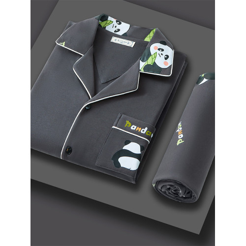 春秋季純棉卡通睡衣男士長袖加肥加大碼青年男款家居服套裝可外穿 春秋季純棉卡通睡衣男士長袖加肥加大碼青年男款家居服套裝可外穿