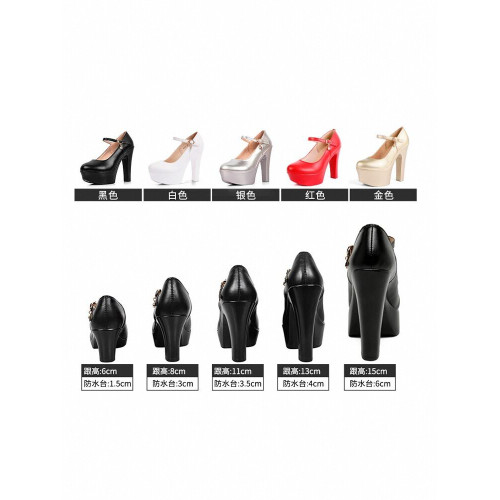 牛皮卷恨天高15分高跟演出女鞋銀色伴娘婚鞋模特T台走秀敬酒服鞋