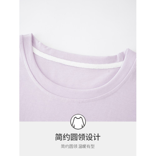 純棉睡衣女款春秋2025年新款圓領長袖長褲大碼套頭格子家居服套裝