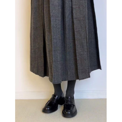 羊皮~復古通勤真皮圓頭厚底粗跟樂福鞋女黑色氣質小皮鞋中跟單鞋 羊皮~復古通勤真皮圓頭厚底粗跟樂福鞋女黑色氣質小皮鞋中跟單鞋