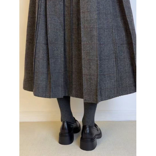 羊皮~復古通勤真皮圓頭厚底粗跟樂福鞋女黑色氣質小皮鞋中跟單鞋 羊皮~復古通勤真皮圓頭厚底粗跟樂福鞋女黑色氣質小皮鞋中跟單鞋