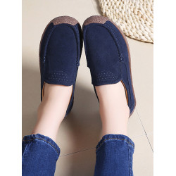 真皮豆豆鞋女鞋春秋款2025年新款一腳蹬牛筋底軟底懶人休閒媽媽鞋