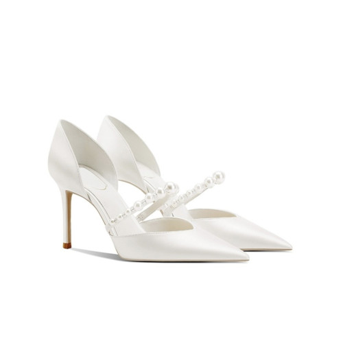 婚宴鞋女2025年新款白色綢緞面細高跟鞋中空絆帶氣質新娘禮服單鞋 婚宴鞋女2025年新款白色綢緞面細高跟鞋中空絆帶氣質新娘禮服單鞋