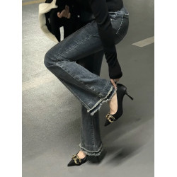 2026年新款桃氣電波女鞋春秋單鞋設計感小衆裸色法式細跟高跟鞋女