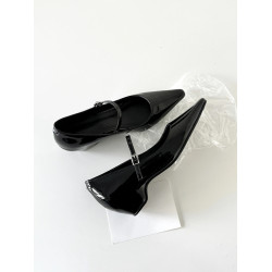 羊皮版~法式氣質一字釦帶粗跟瑪麗珍女鞋尖頭單鞋淺口通勤高跟鞋